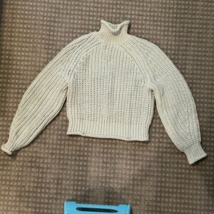 Roll neck chunky knit sweater